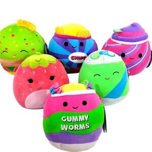 Squishmallow 8" Foods Lot 6 NWT Cristina Scarlet Gist Patricia Gideon Silver NEW